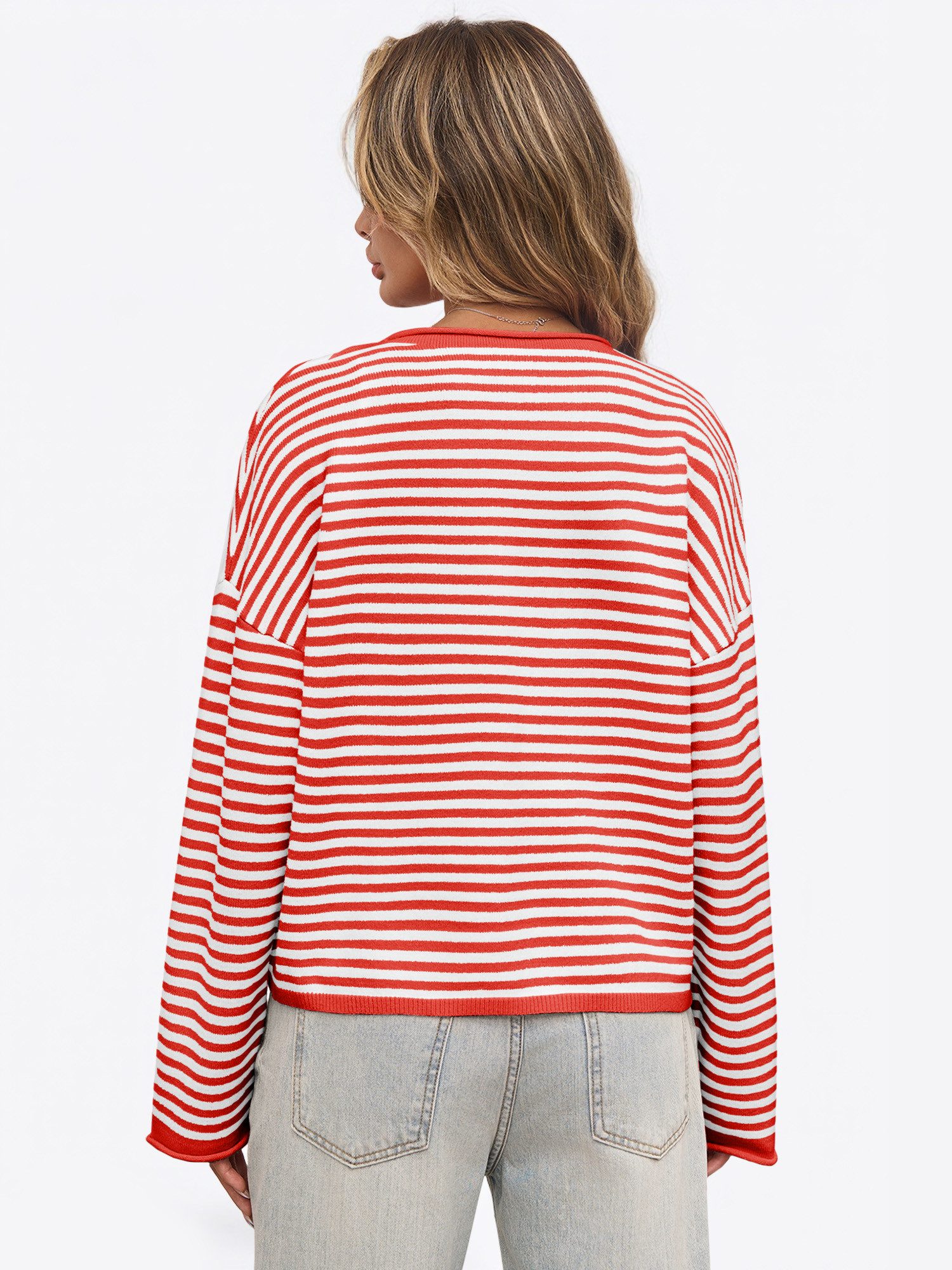 Imily Bela Cardigan Damen Gestreifter Strick Pullover (Packung, 1-tlg., 1pe günstig online kaufen