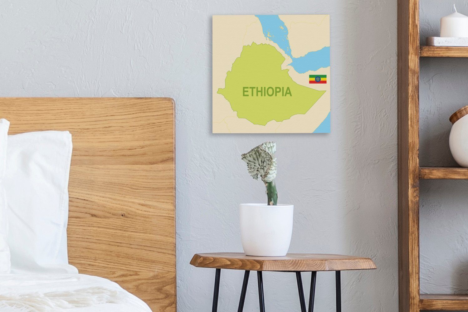 OneMillionCanvasses® Leinwandbild Leinwand in Äthiopien Wohnzimmer von für Illustration Bilder (1 Schlafzimmer Grün, St)