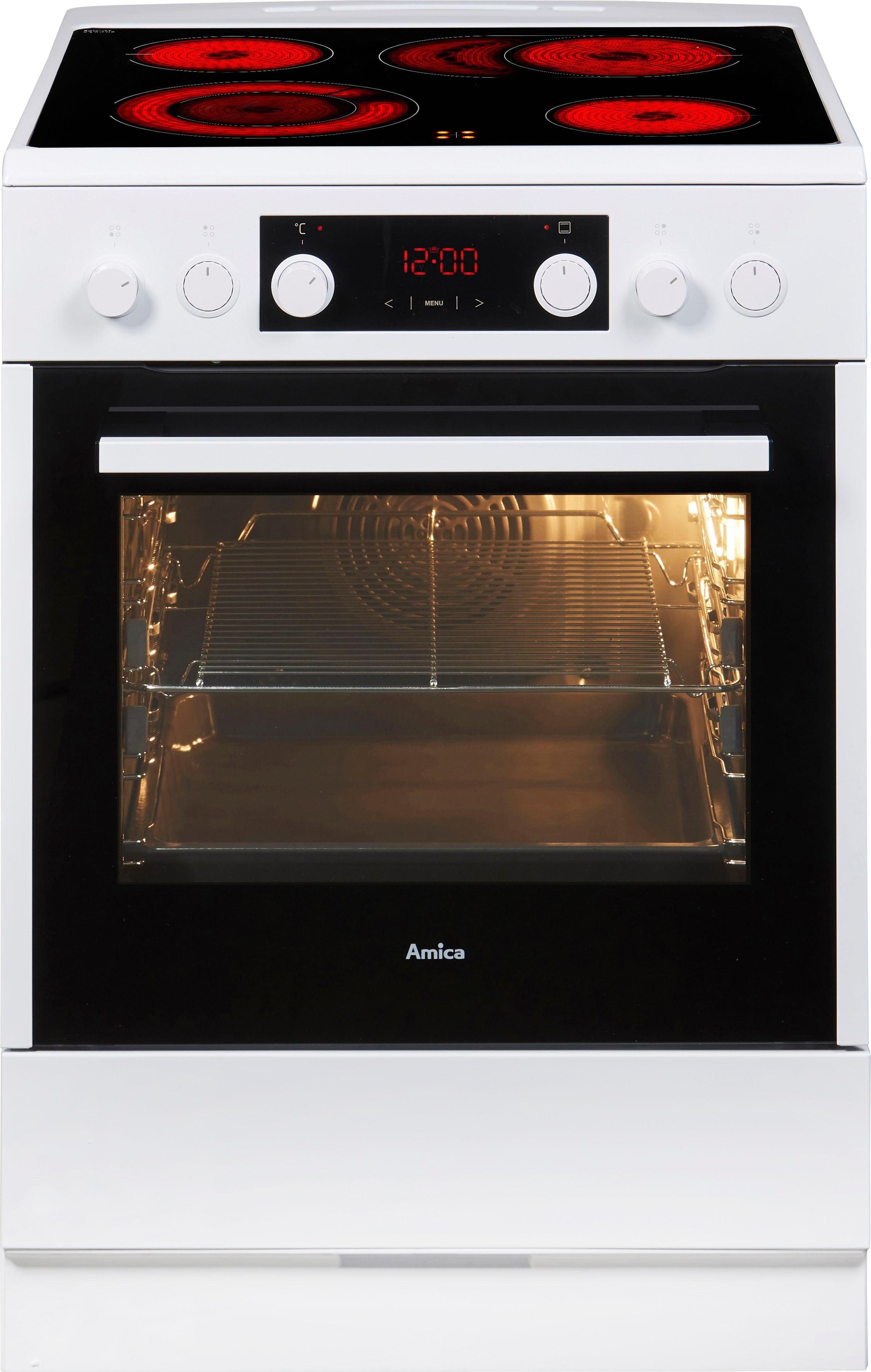 Amica Elektro-Standherd SHC 914 100, mit 2-fach-Teleskopauszug, Steam Clean, softClose