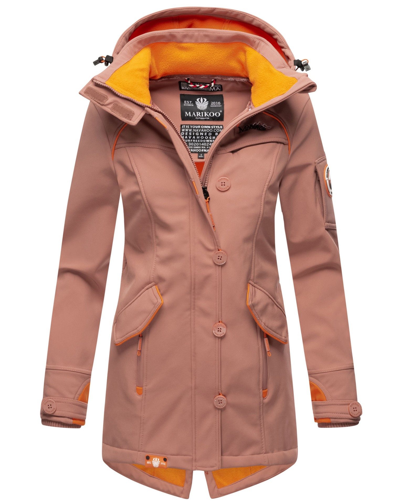 Marikoo Softshelljacke mit Kapuze – Outdoorjacke wind- und wasserabweisend Softshelljacke mit Fleecefutter und abnehmbarer Kapuze