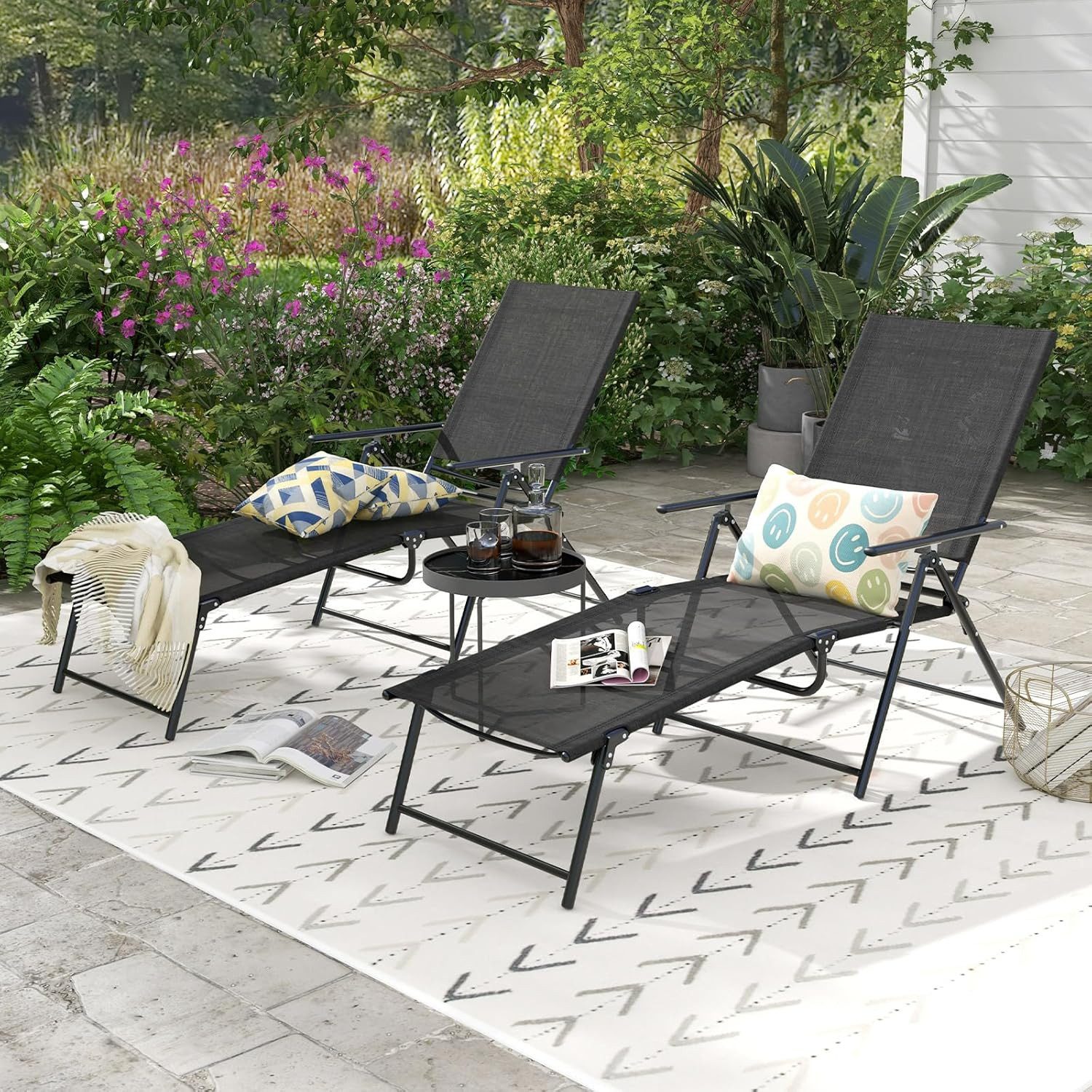 KOMFOTTEU Gartenliege, 2er Set Sonnenliege klappbar, günstig online kaufen