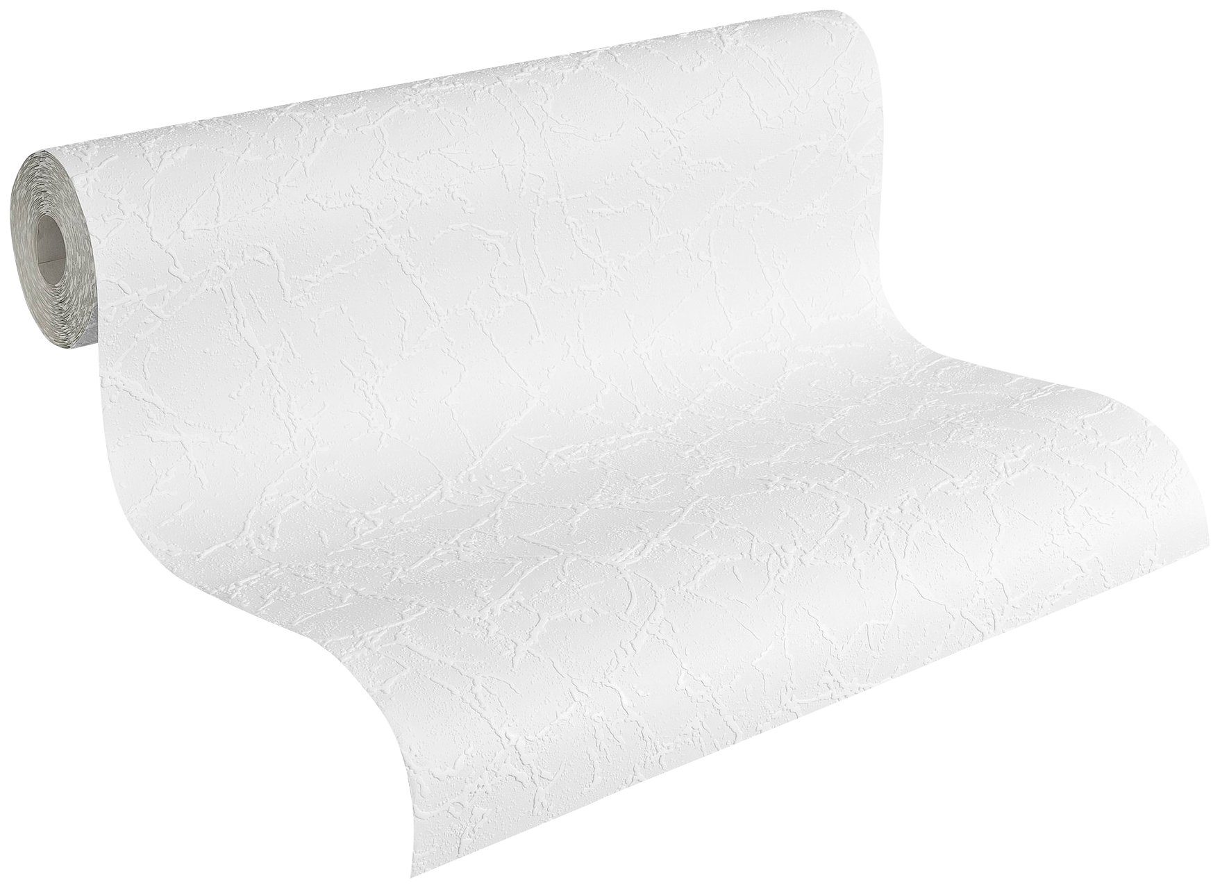 A.S. Création Strukturtapete Simply White, strukturiert, einfarbig, uni, unifarben, Tapete einfarbig Tapeten Wohnzimmer Schlafzimmer Küche Flur Design