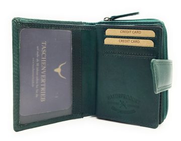 JOCKEY CLUB Mini Geldbörse echt Leder Damen Portemonnaie mit RFID Schutz, Sauvage Rindleder, kompakt & handlich, petrol