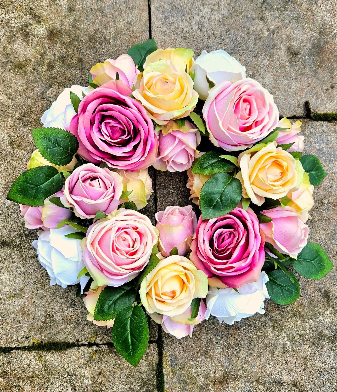 Kunstkranz Deko Kranz Rosen WOPUNY, bunt, Ø40cm Rose, artplants