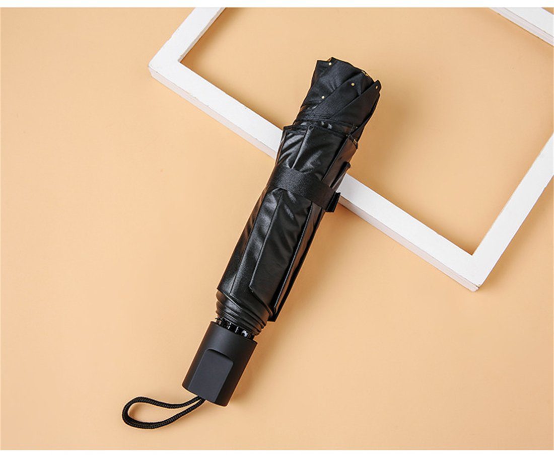 YOOdy~ Taschenregenschirm Mini Regenschirm Schwarz Taschenschirme für unterwegs Sonnenschutz
