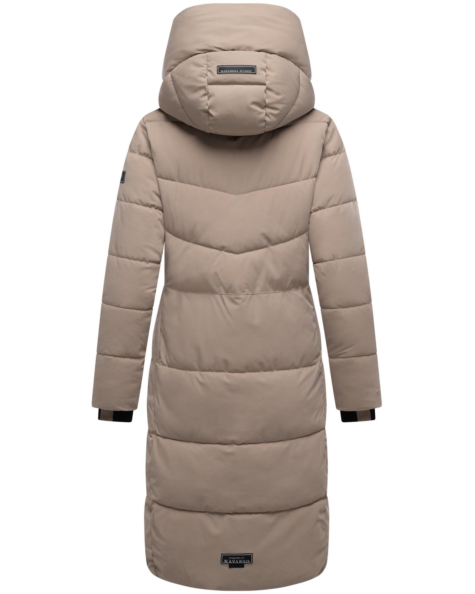 Navahoo Steppmantel Schokokuss XIV Warmer Damen gesteppter Wintermantel mit Kapuze – Bild 3 von 5