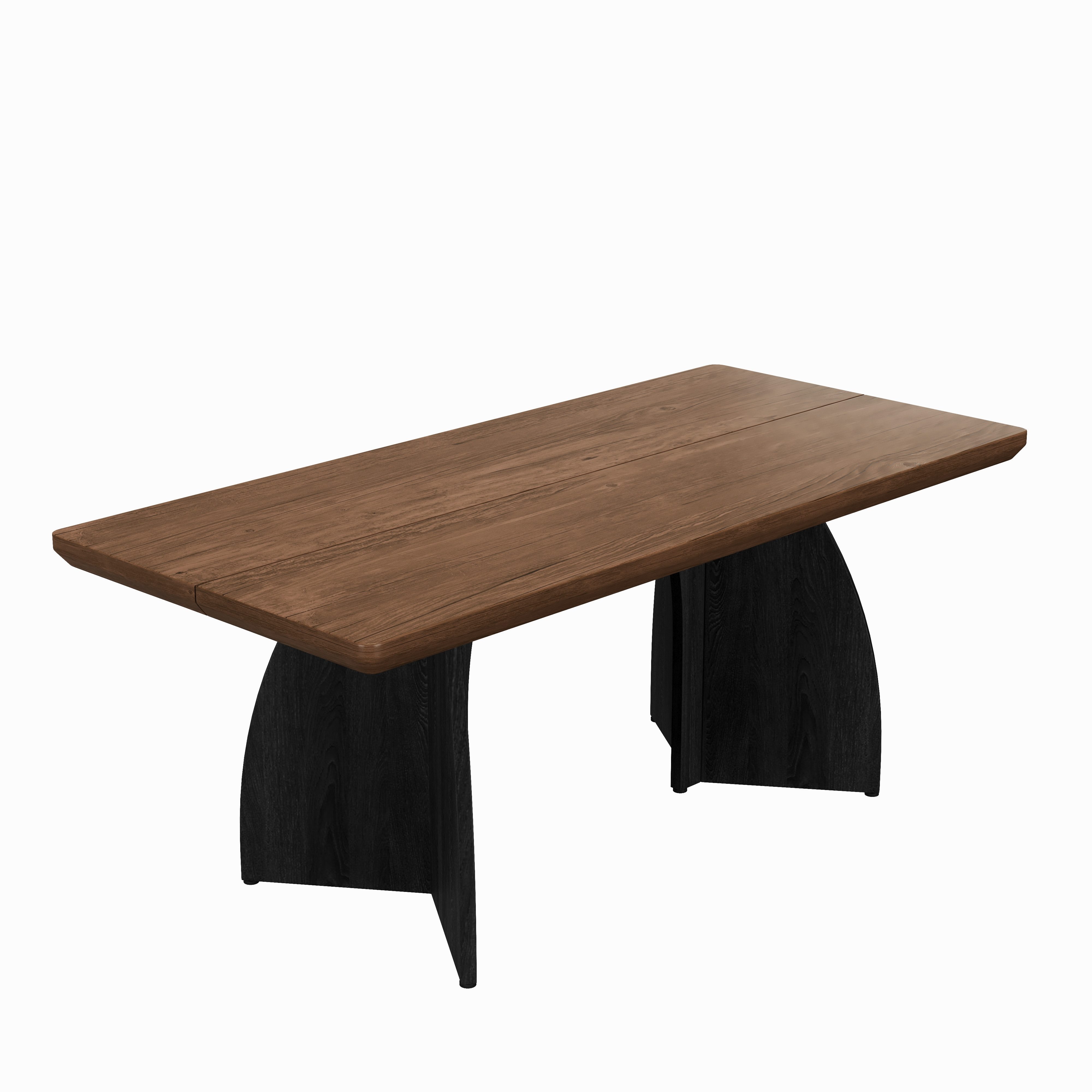 Flieks Esstisch 4 cm dicke Tischplatte in Holzoptik Walnussfarbe (160x80x76 cm, 1-St., 1 Tisch), rechteckiger Küchentisch Schreibtisch Bürotisch aus MDF