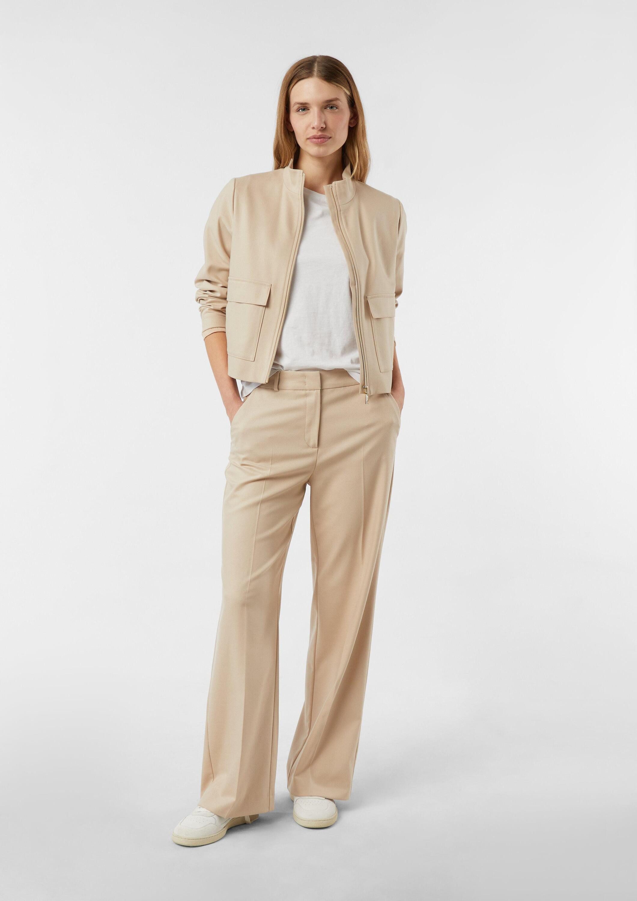 comma Chinos Hose Marlenehose aus Flanell günstig online kaufen