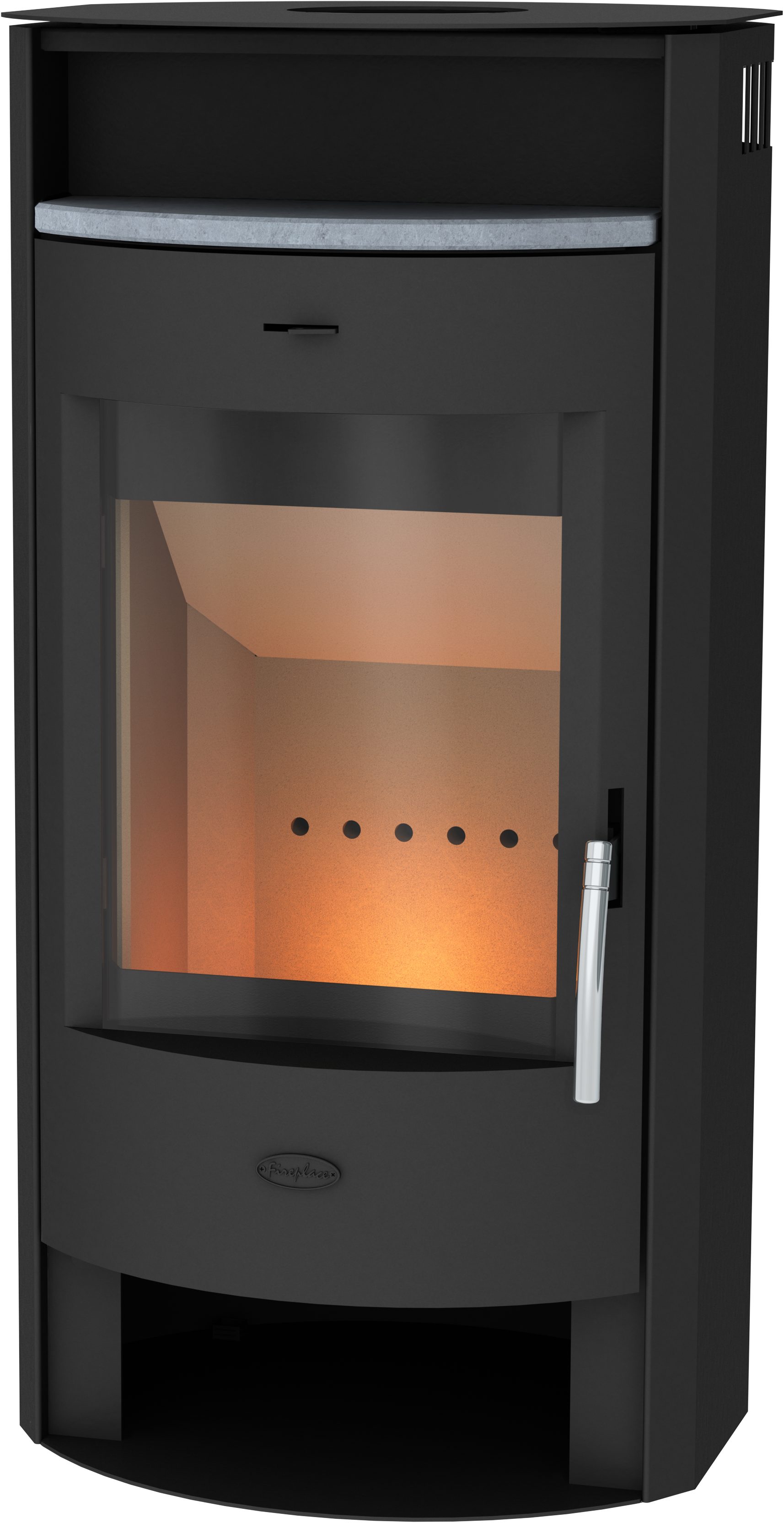 Fireplace Kaminofen MAIA Stahl, 6 kW, Zeitbrand, Warmhaltefach