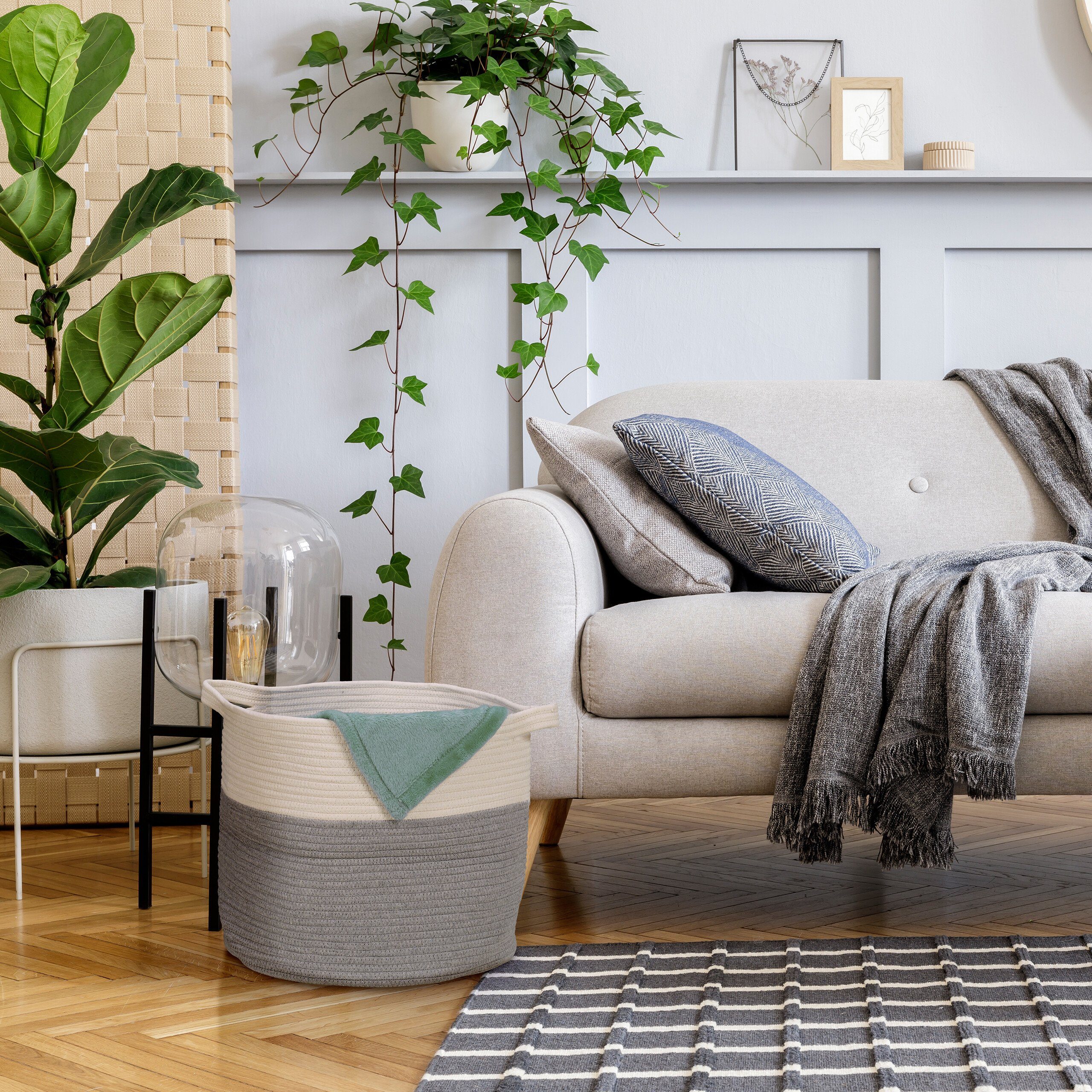 relaxdays Aufbewahrungskorb aus Baumwolle günstig online kaufen