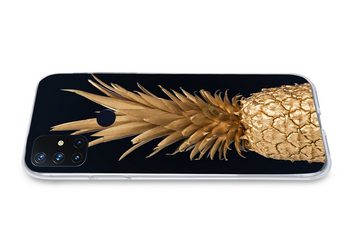 MuchoWow Handyhülle Ananas - Gold - Farbe - Schwarz - Obst - Luxus, Phone Case, Handyhülle OnePlus Nord N10 5G, Silikon, Schutzhülle