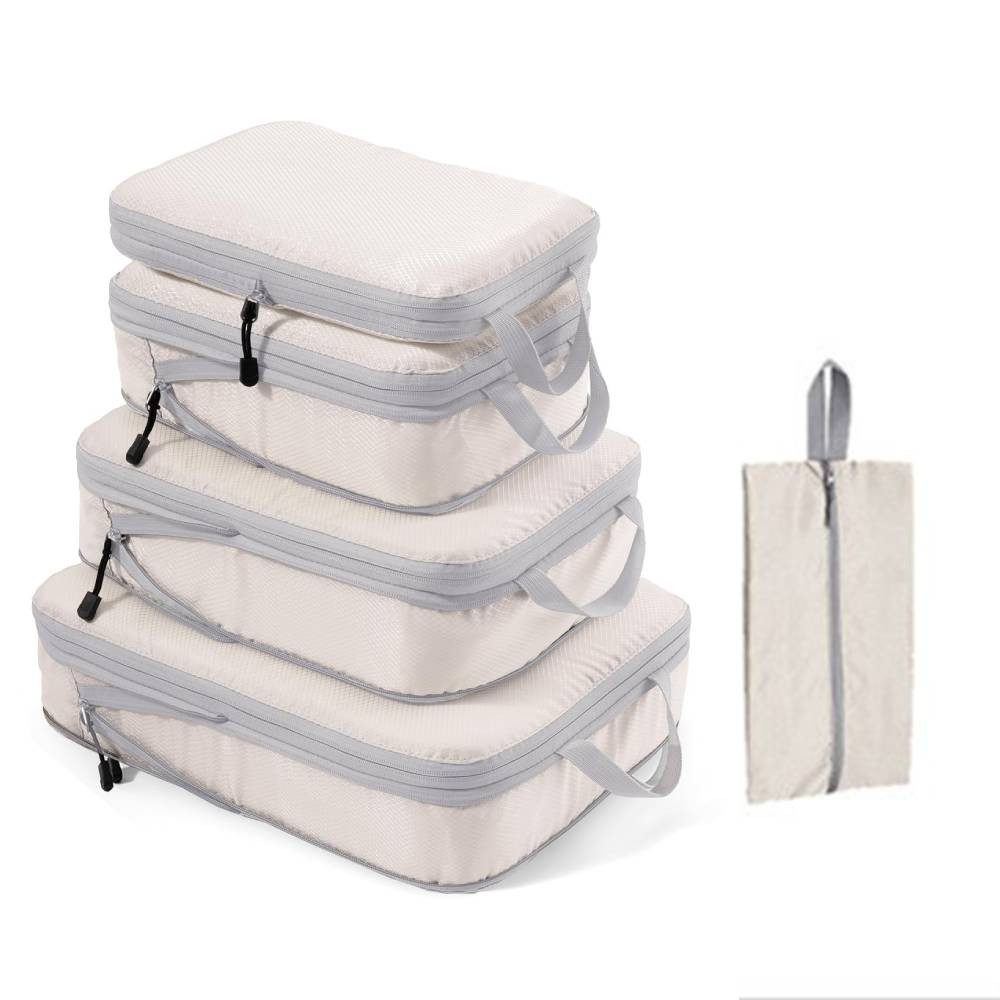 Blusmart Kofferorganizer Kompressions-Verpackungswürfel für Reisen (leichter, platzsparender, ausziehbarer, 5-tlg., Verpackungsorganisator), Für Handgepäck, Koffer