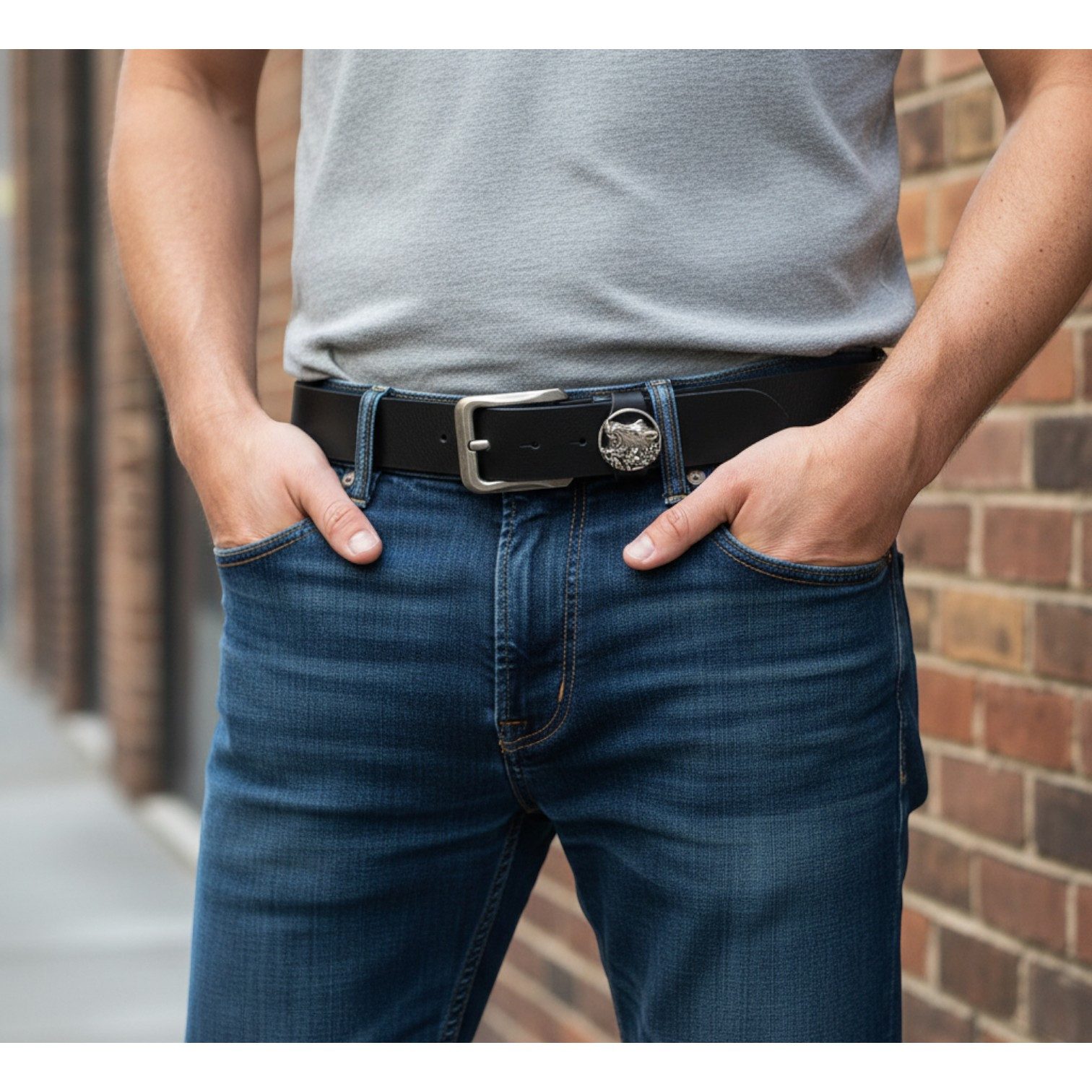 FRONHOFER Ledergürtel Herren Trachten breit (1-St) Eberkopf, für Lederhose