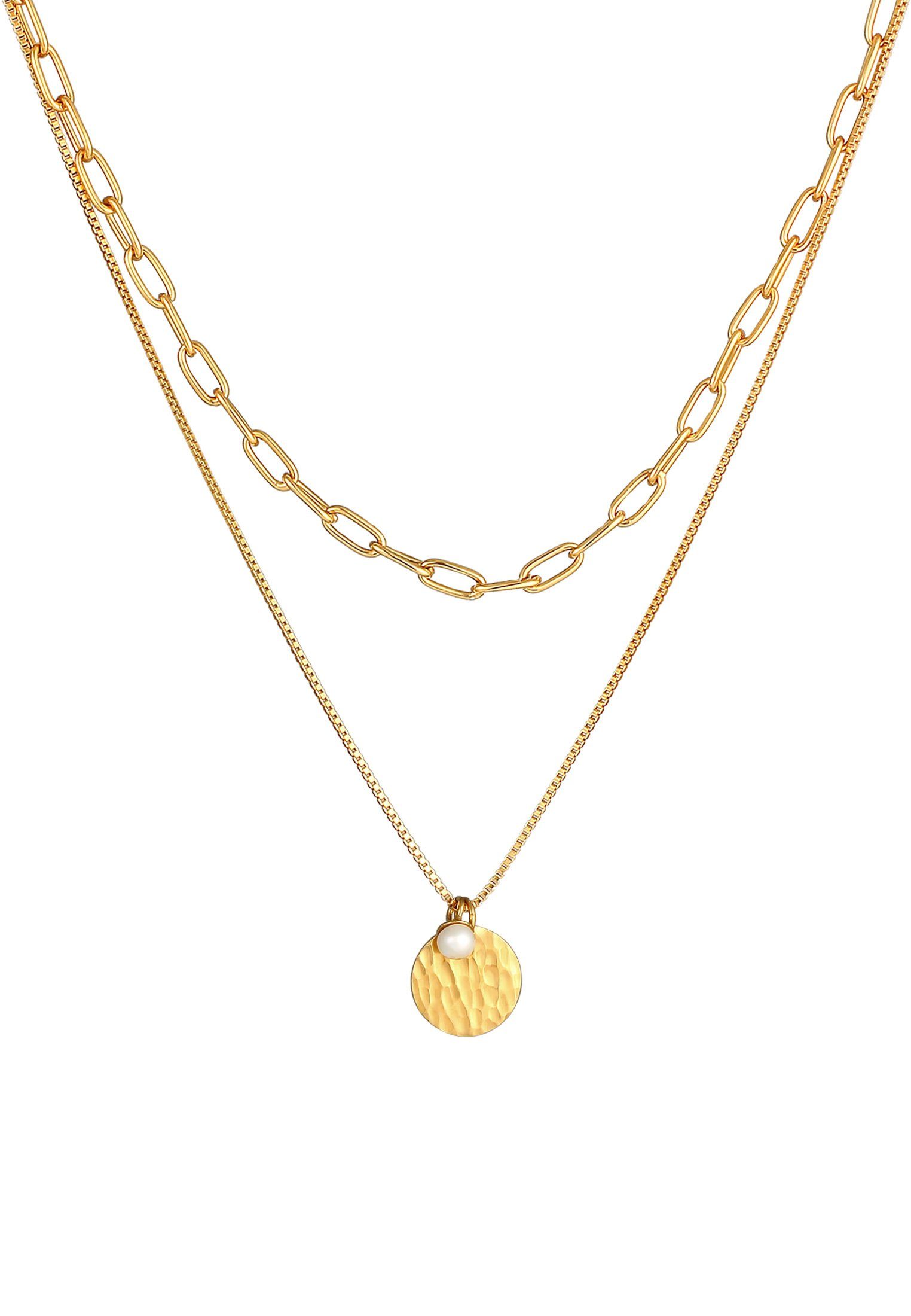 Elli Premium Gliederkette Layer Plättchen Layer günstig online kaufen