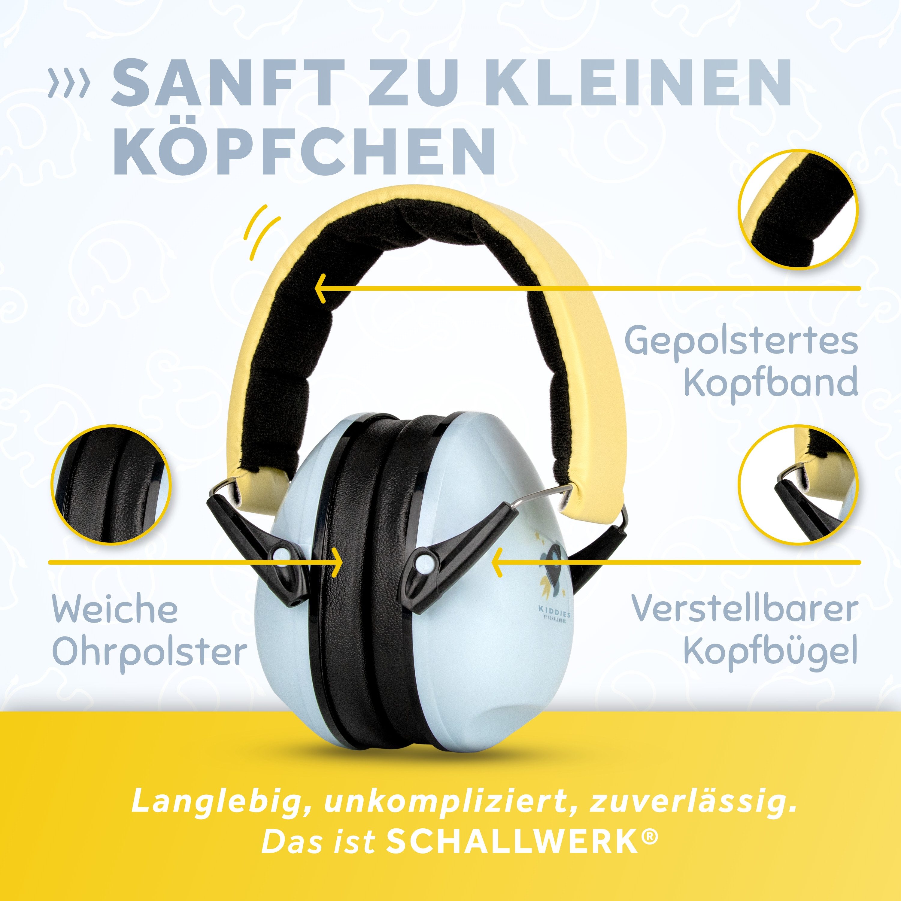 Schallwerk Kapselgehörschutz Kiddies Gehörschutz Kinder, Lärmschutz Ohrenschützer bis 16 Jahre, (Ohrenschutz für Kinder & Jugendliche, stufenlos größenverstellb – Bild 5 von 5