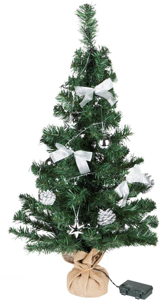Bambelaa! Künstlicher Weihnachtsbaum Künstlicher Weihnachtsbaum 75cm Mit Christbaumschmuck LED Beleuchtung