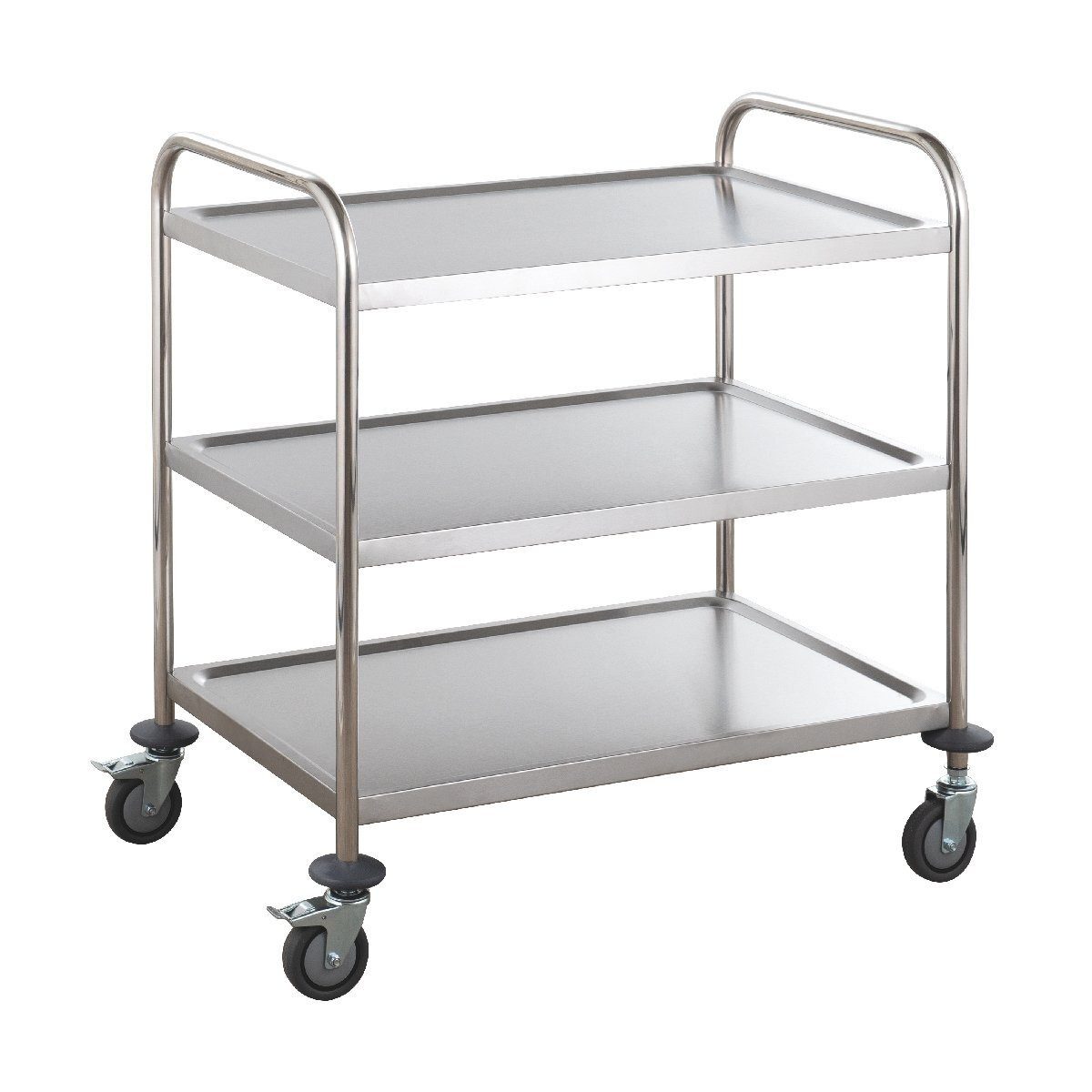 GastroHero Tischwagen Servierwagen Edelstahl 3 Etagen 86x54 cm Transportwagen Küche