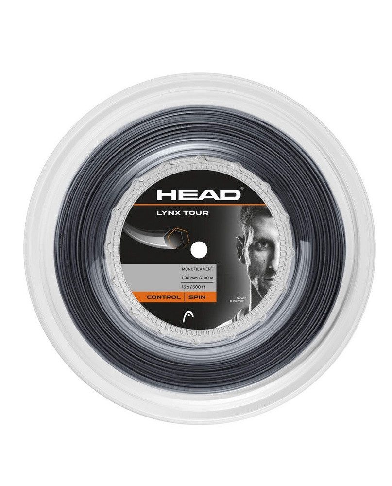 Head Tennissaite Lynx Tour (Kontrolle+Spin) schwarz 200m Rolle, Saitendicke: 1.25