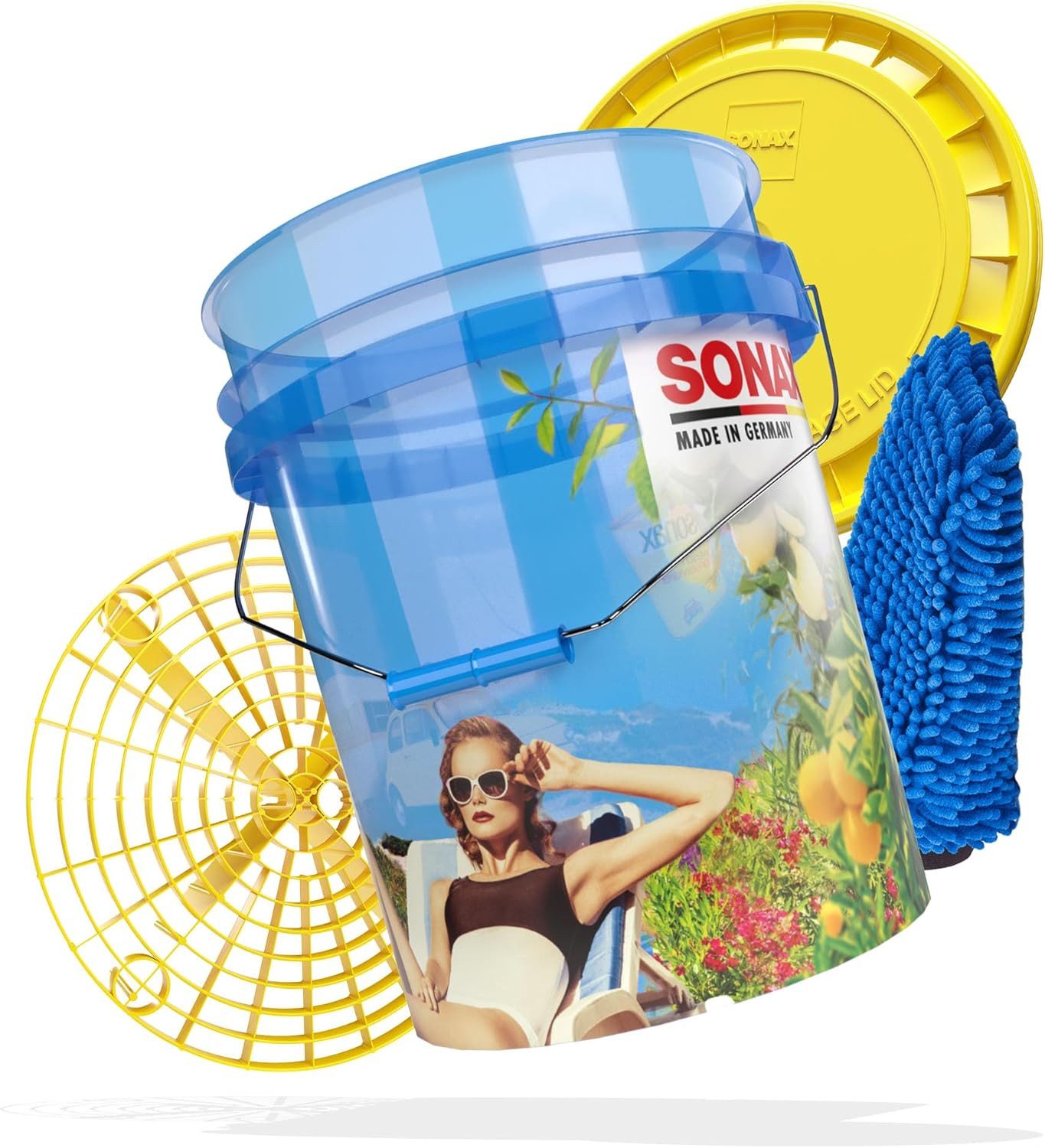Reinigungs-Set Sonax Auto Wascheimer Capri Eimer Set mit Waschhandschuh