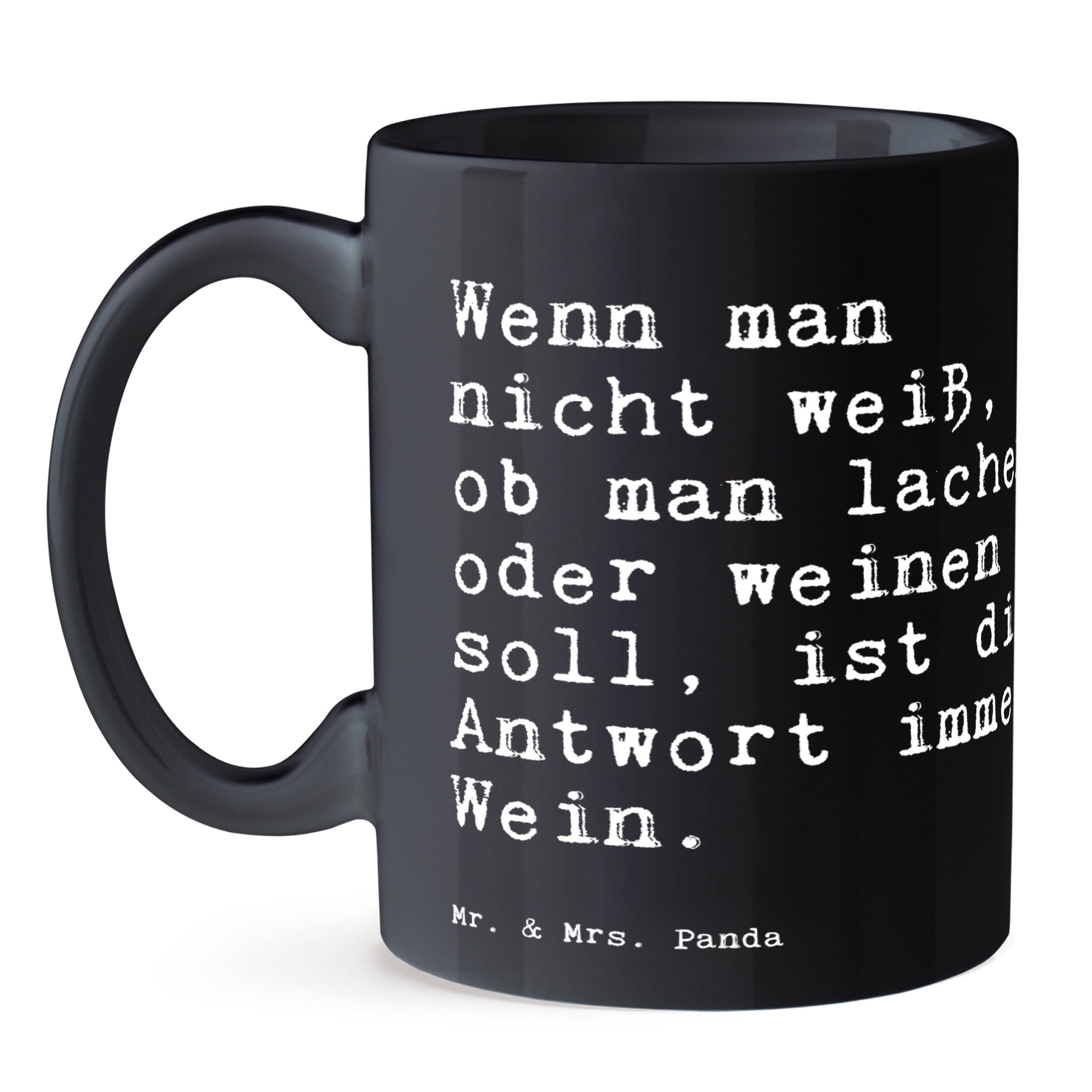 Geschenk, Kaffeebecher, Schwarz Wenn Schwarz - Keramik weiß,... nicht W, man & Trauer, Tasse Mrs. Mr. Panda -