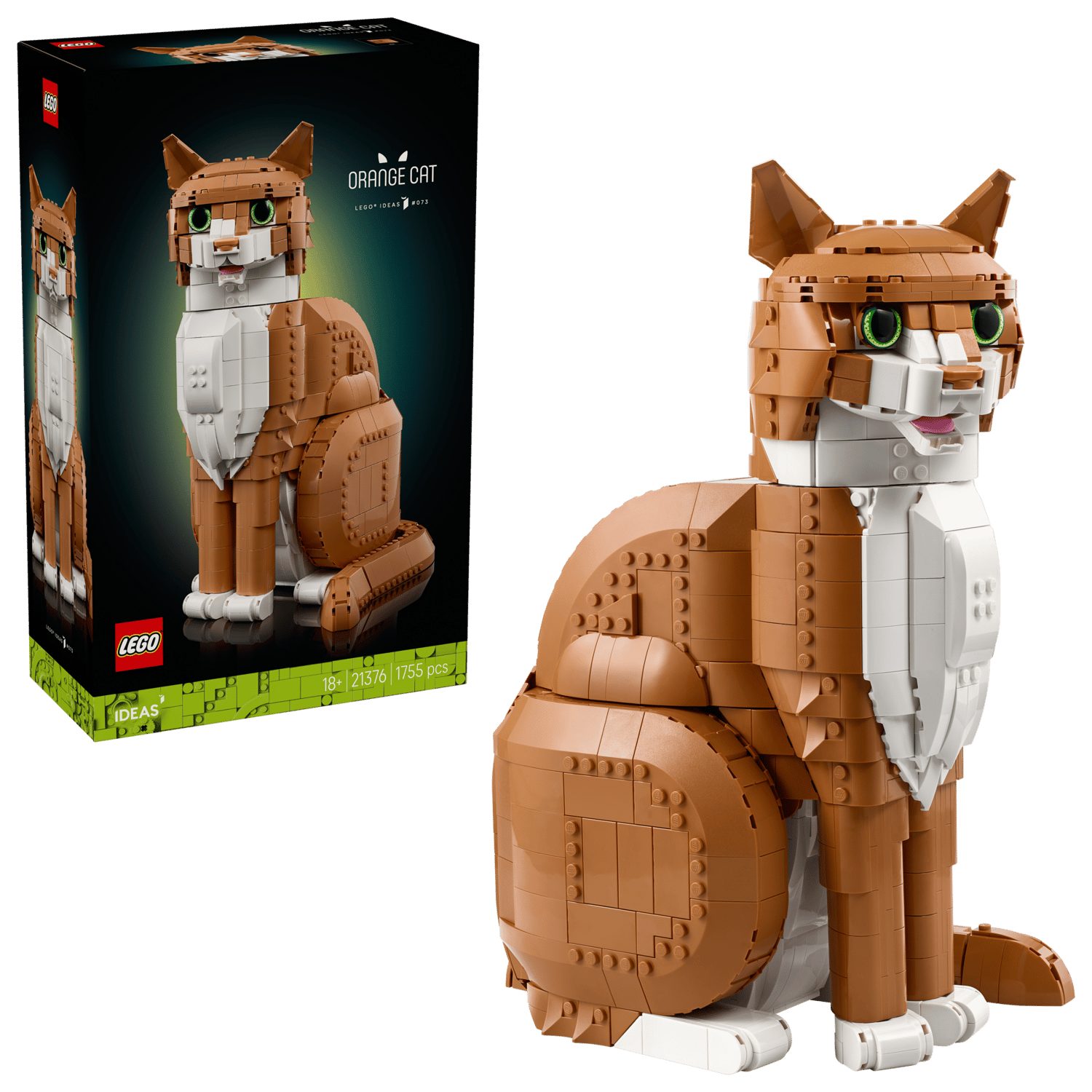 LEGO® Ideas 21376 Orangefarbene Katze Spielbausteine, (Set, 1755 St., Set)
