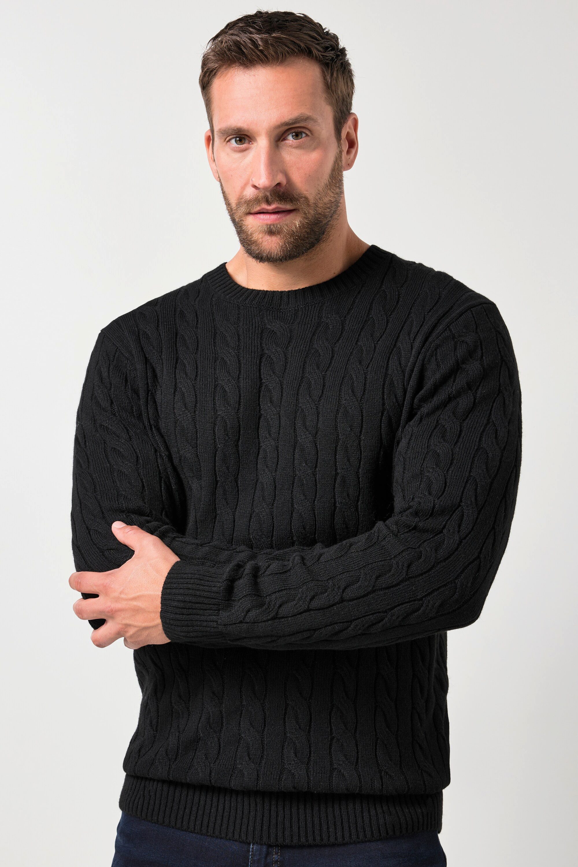 JP1880 Rundhalspullover Pullover Zopfmuster CashmereTouch Strick Rundhals