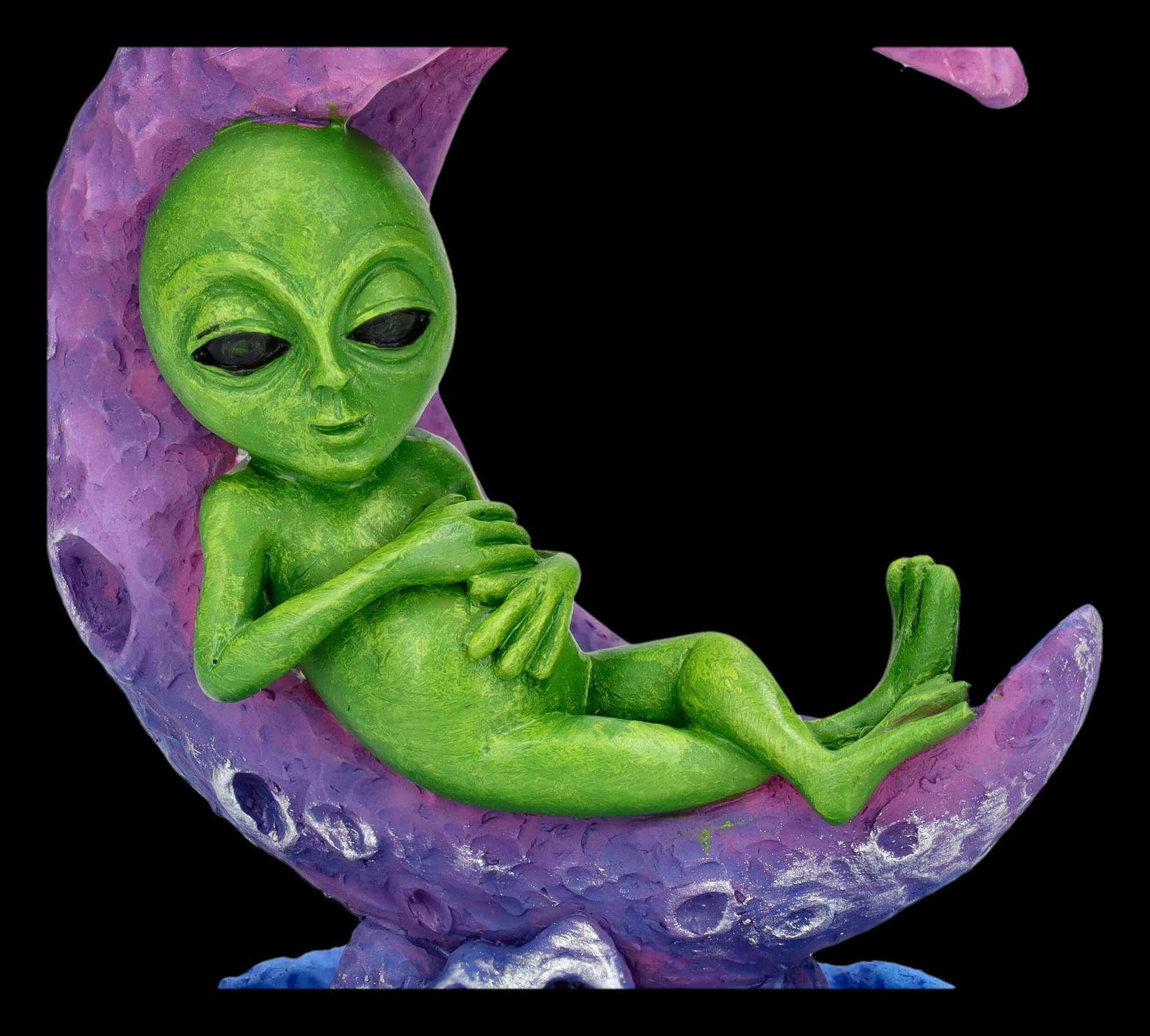 Figuren Shop GmbH Räuchermännchen Mond & Alien Räucherhalter – Backflow Dekofigur Sci-Fi 12cm handbemalt