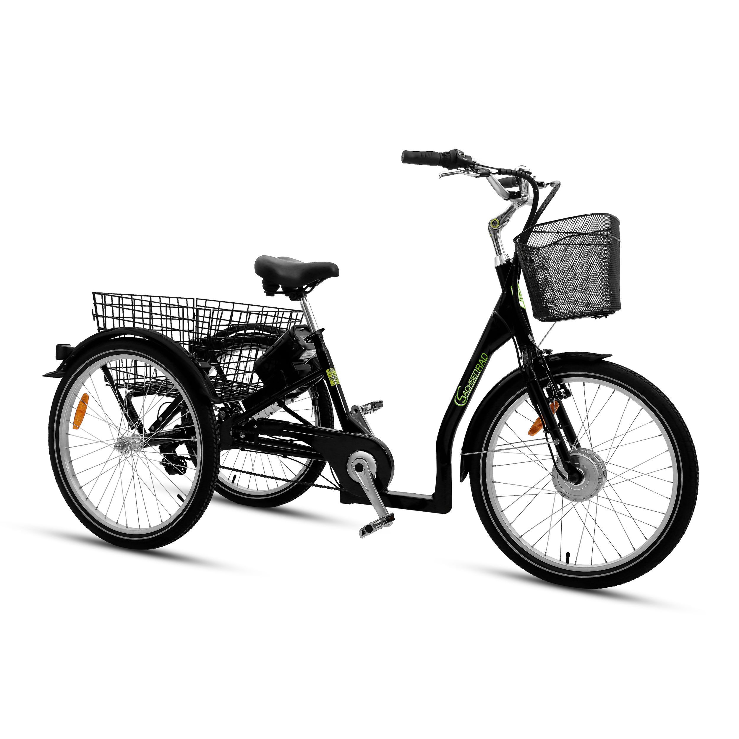 SachsenRad E-Bike Urbanbike SachsenRAD E-Lastenrad T3A Trio: 250W E-Bike mit Alarm und LED-Display, 470 Wh
