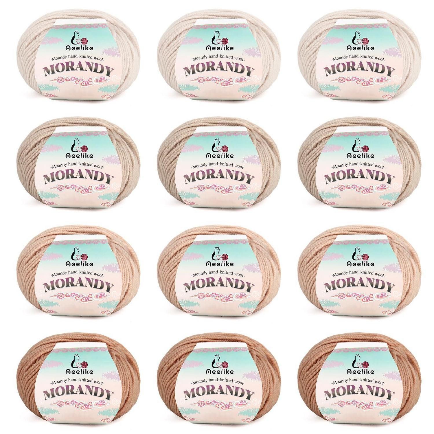 LuxusKollektion Wolle Garn Set 600g Khaki Häkelwolle