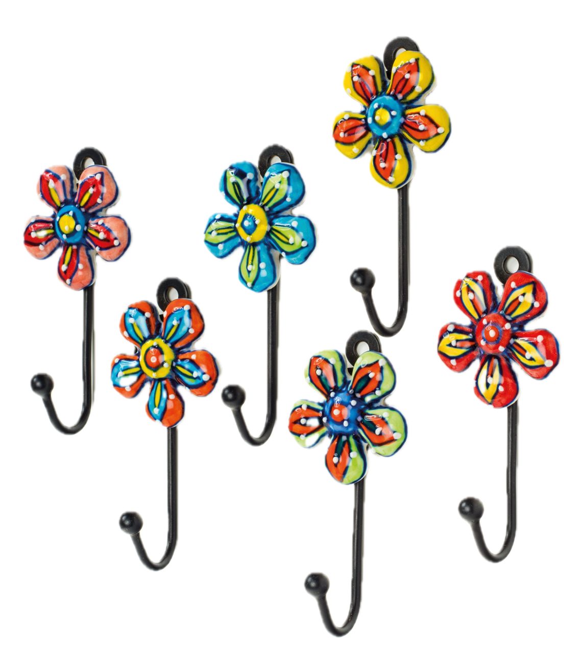 LK Trend & Style Wandhaken Handbemalter keramischer Gänseblümchen Haken, Wa günstig online kaufen