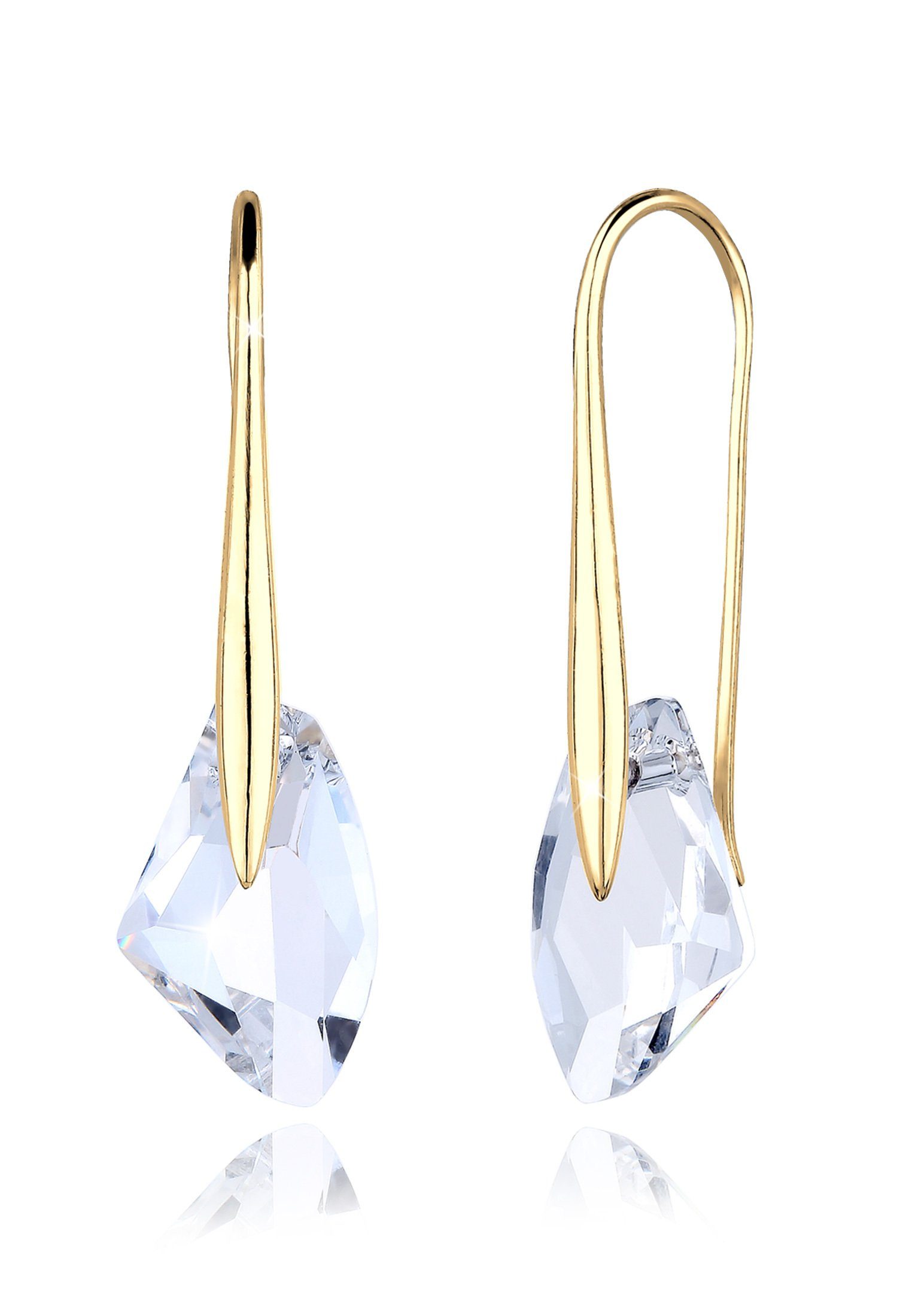 Elli Paar Ohrhänger mit Kristallen Luxuriös 925 Silber Gold