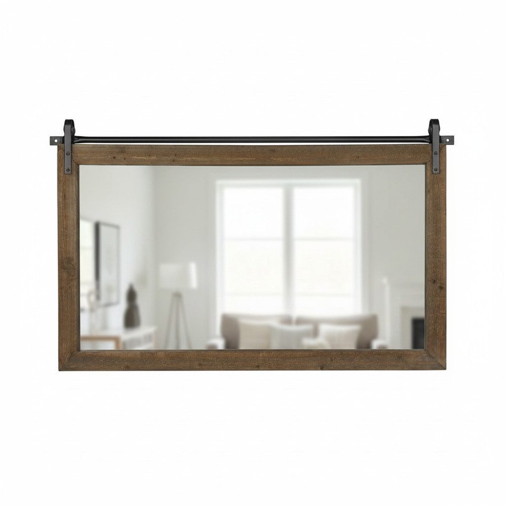 Mucola Wandspiegel Hängespiegel 86 x 71 cm Flurspiegel Holzrahmen Wandspiegel (Stück, 1-St., Einzelartikel), Holzrahmen im dekorativen Shabby-Look