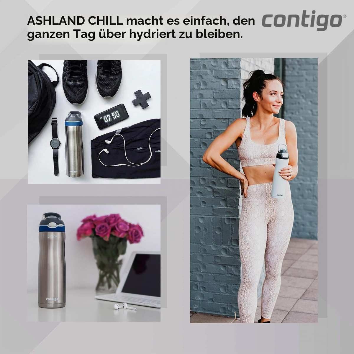 CONTIGO Isolierflasche Contigo Trinkflasche Ashland Edelstahl Wasserflasche 590 ml Monaco