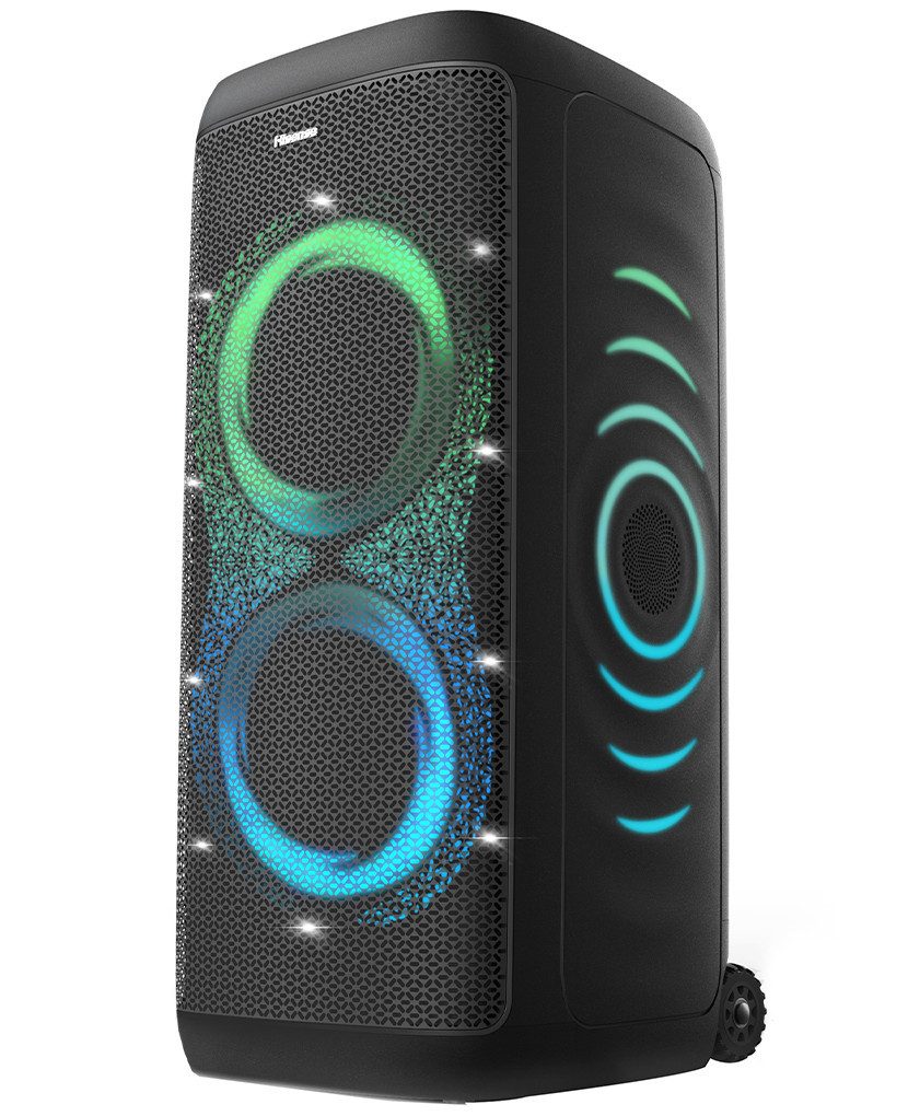 Hisense Party Thunder Bluetooth-Lautsprecher (Bluetooth, 620 W, 620W Klangvolumen, 5-Lichteffekte, 18 Stunden Akkulaufzeit)