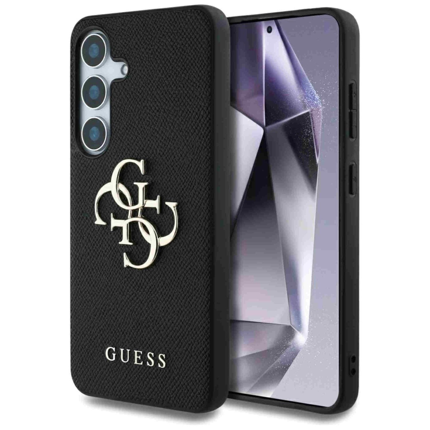 Guess Smartphone-Hülle Guess Samsung Galaxy S25 Grained Big 4G Logo Small Classic Schutzhülle
