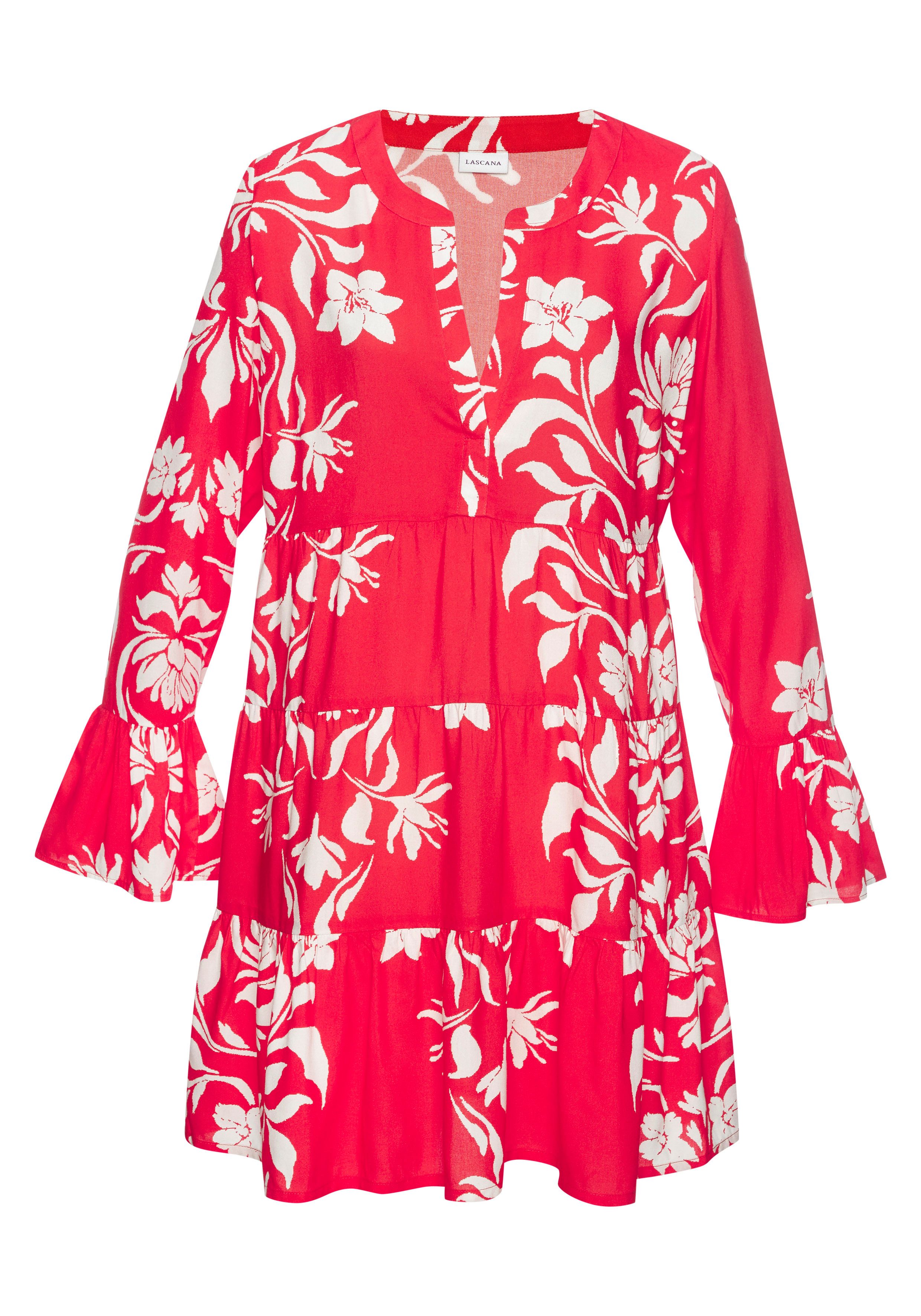 LASCANA Strandkleid mit Alloverdruck, Tunika, Blusenkleid, Strandmode günstig online kaufen