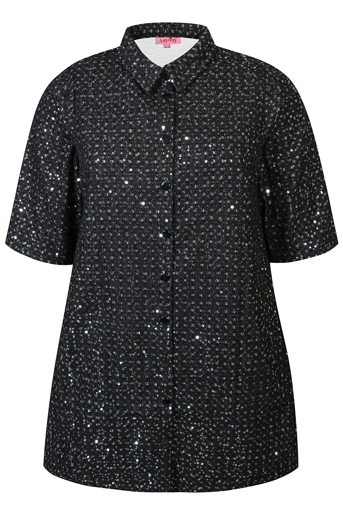 Anyday Jeanskleid Kleid black Denim mit Strassbesatz Anyday Pailletten