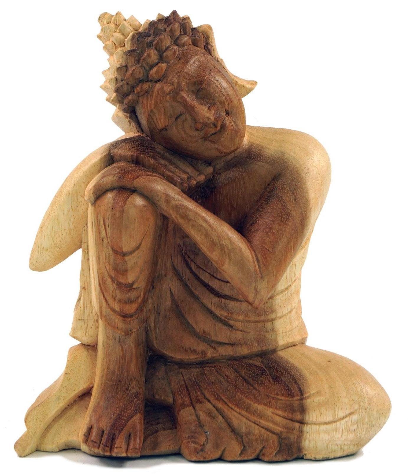 Guru-Shop Buddhafigur Sitzender Buddha, Holzbuddha, Buddha Statue,..