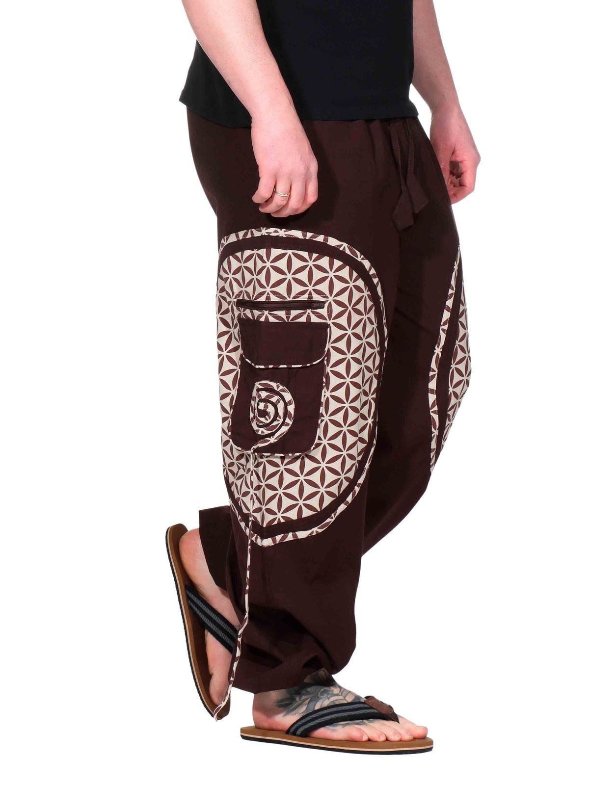 KUNST UND MAGIE Haremshose KUNST&MAGIE trendige Baggyhose bunte Lebensblume Hippiehose Cargo Hose