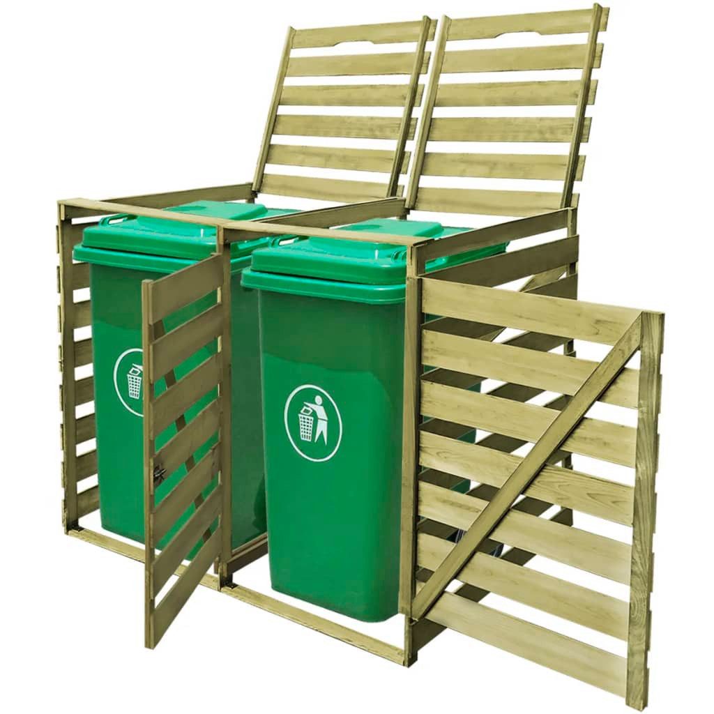 vidaXL Mülltonnenbox 2 Tonnen Mülltonnenverkleidung Mülltonnenbox Imprägniertes Holz
