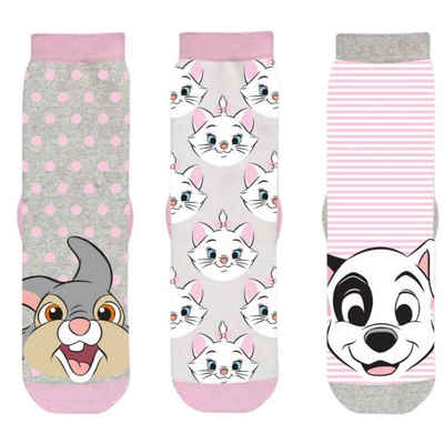 Disney Socken Aristocats, Klopfer und 101 Dalmatians (3-Paar) Socken für Mädchen Gr. 23-34