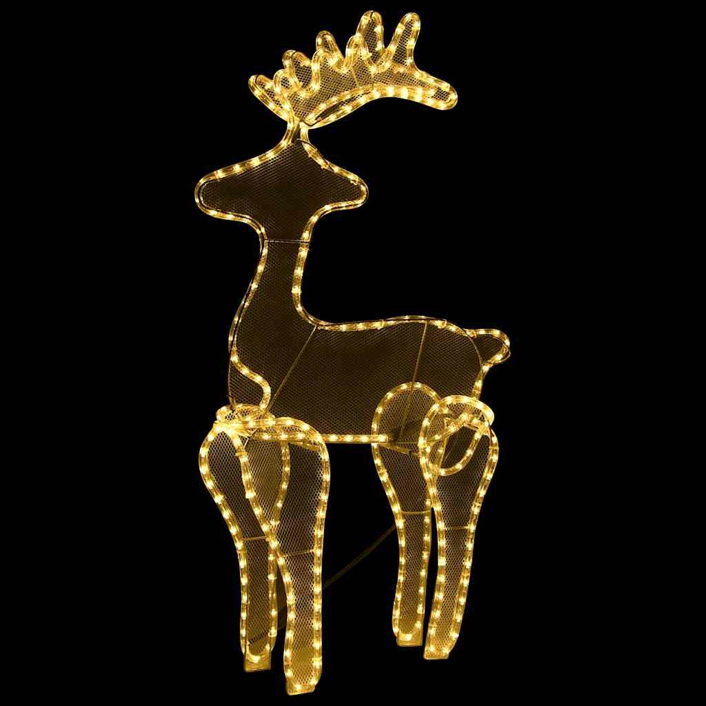 vidaXL LED Dekofigur Rentier Weihnachtsdekoration mit Mesh 306 LEDs 60x24x89 cm