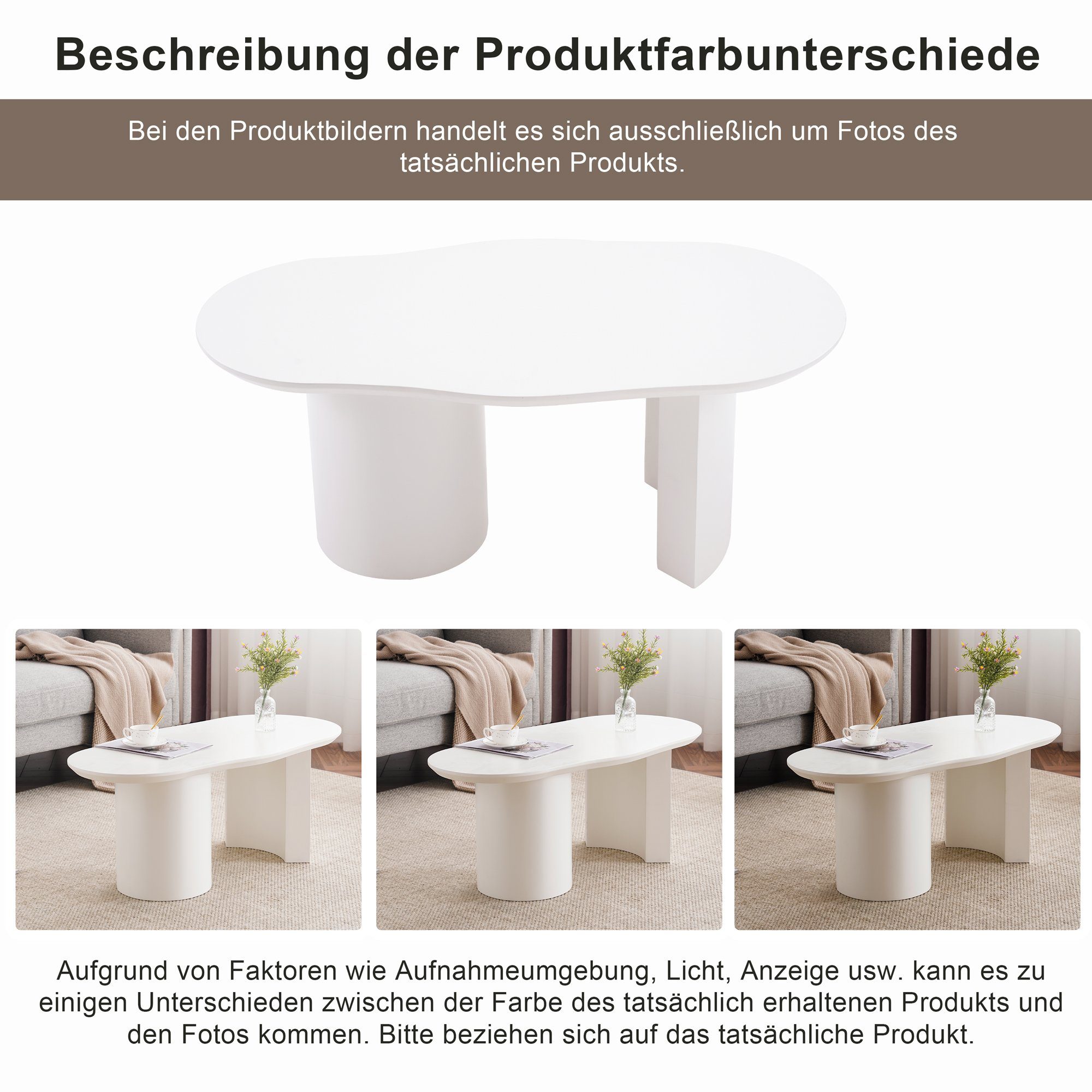 Merax Couchtisch Wolke, Beistelltisch Scandi, Wohnzimmertisch, Kaffetisch, Breite:100cm