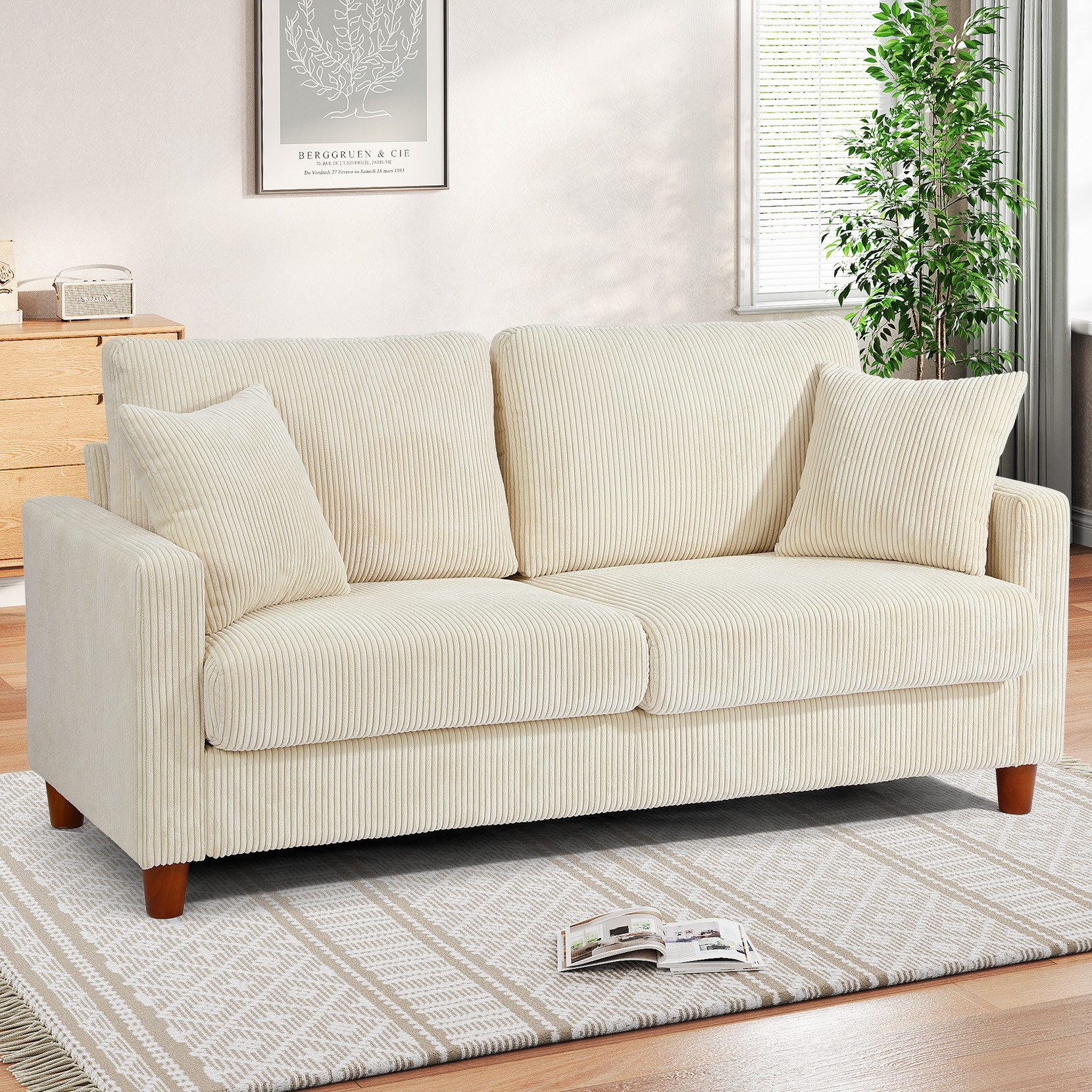 ToteBox 2-Sitzer 178CM Bequeme Cord Loveseat günstig online kaufen