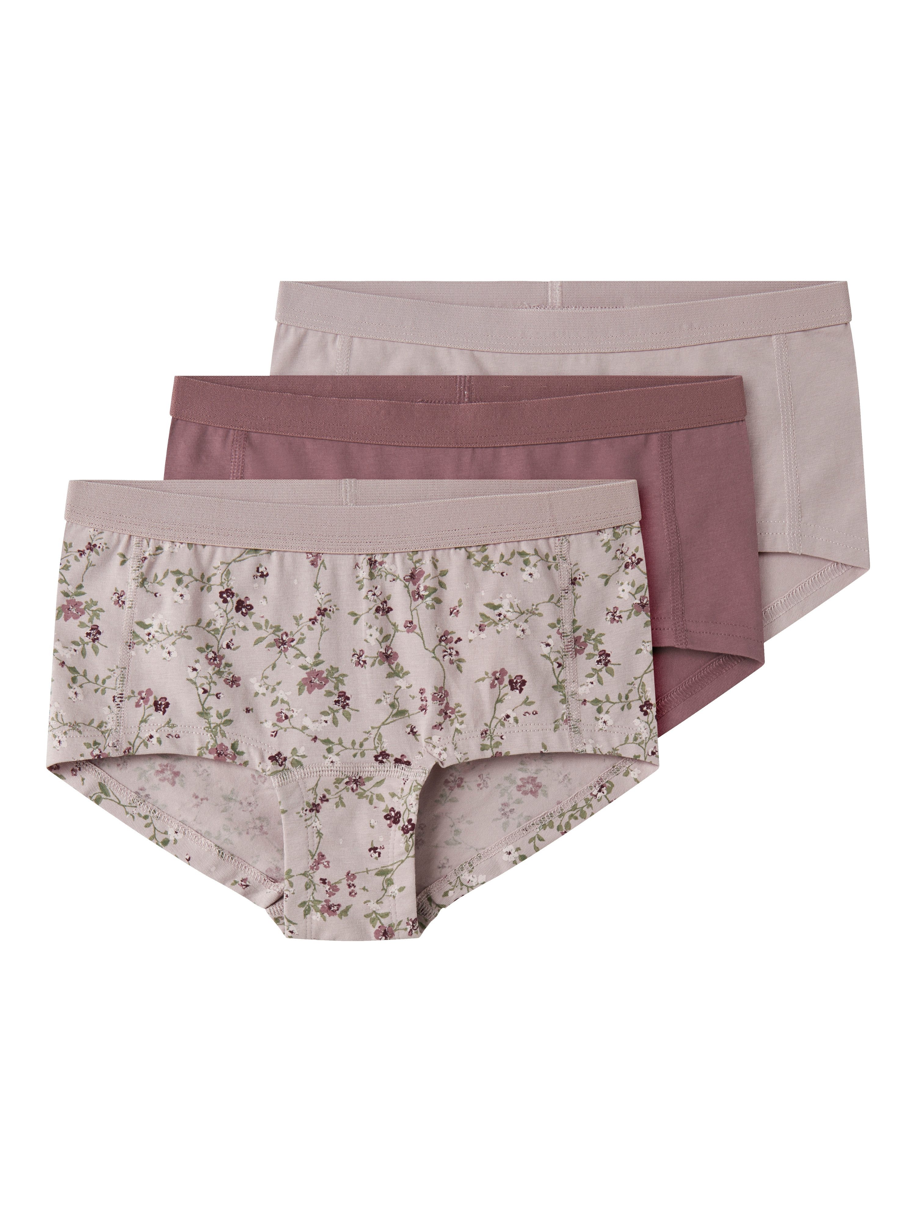 Name It Hipster NKFHIPSTER 3P VIOLETFLOWER NOOS (Packung, 3-St) Baumwollmischung, bedruckt und uni im Set