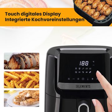 KB Elements Heißluftfritteuse ELK65FD1, 1600,00 W, 6,5 Liter, digitales Display, Sensor-Touch-Steuerung