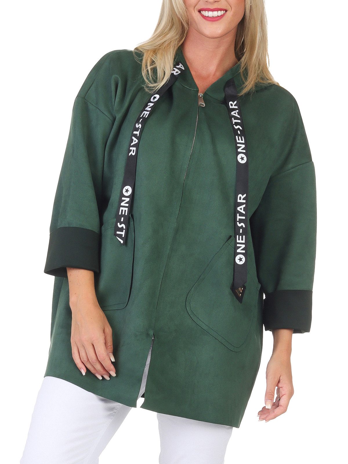 simaranda Kapuzensweatjacke Damen Sweatjacke 5325 36-42 Oliv günstig online kaufen