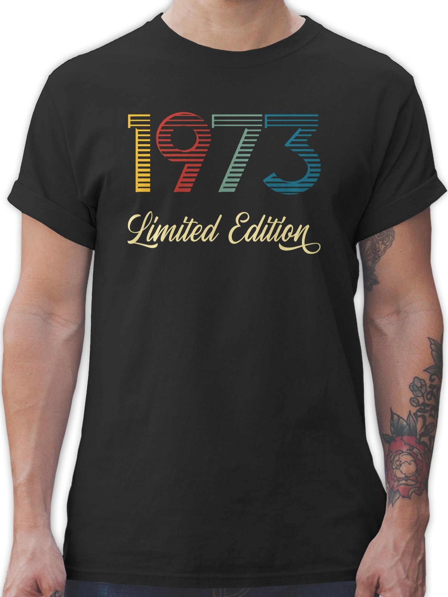 Shirtracer T-Shirt Limited Edition 1973 50. Geburtstag 2 Schwarz