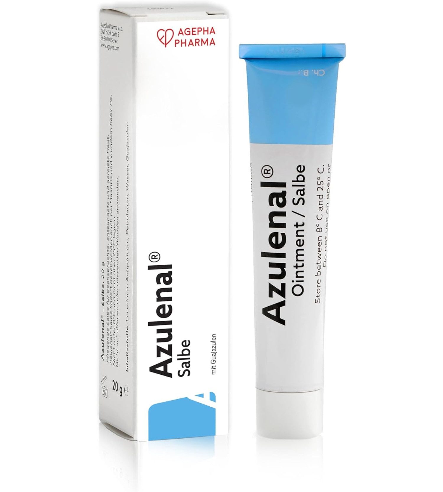 Azulenal Hautcreme Salbe mit Guajazulen – entzündungshemmende Creme 20g, Beruhigende Pflege bei Hautirritationen, Juckreiz und Hämorrhoiden