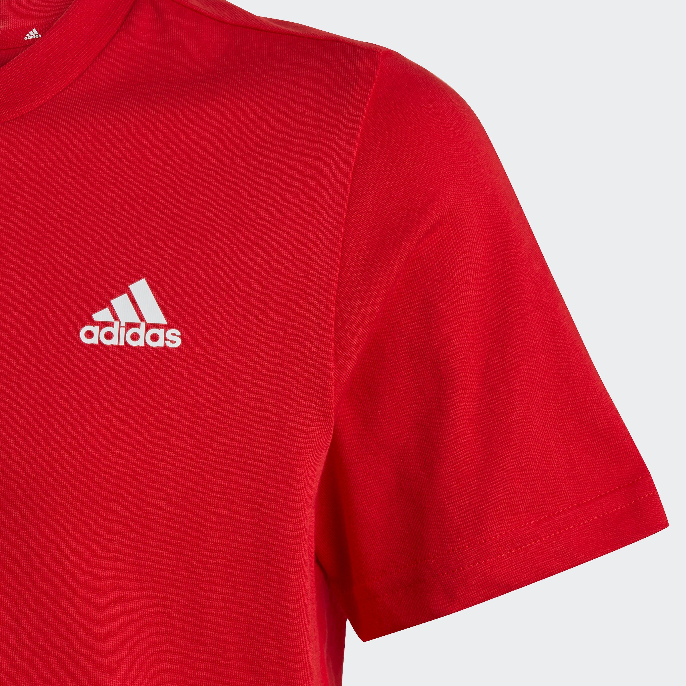 adidas Sportswear T-Shirt Scarlet White Better / SMALL ESSENTIALS COTTON LOGO